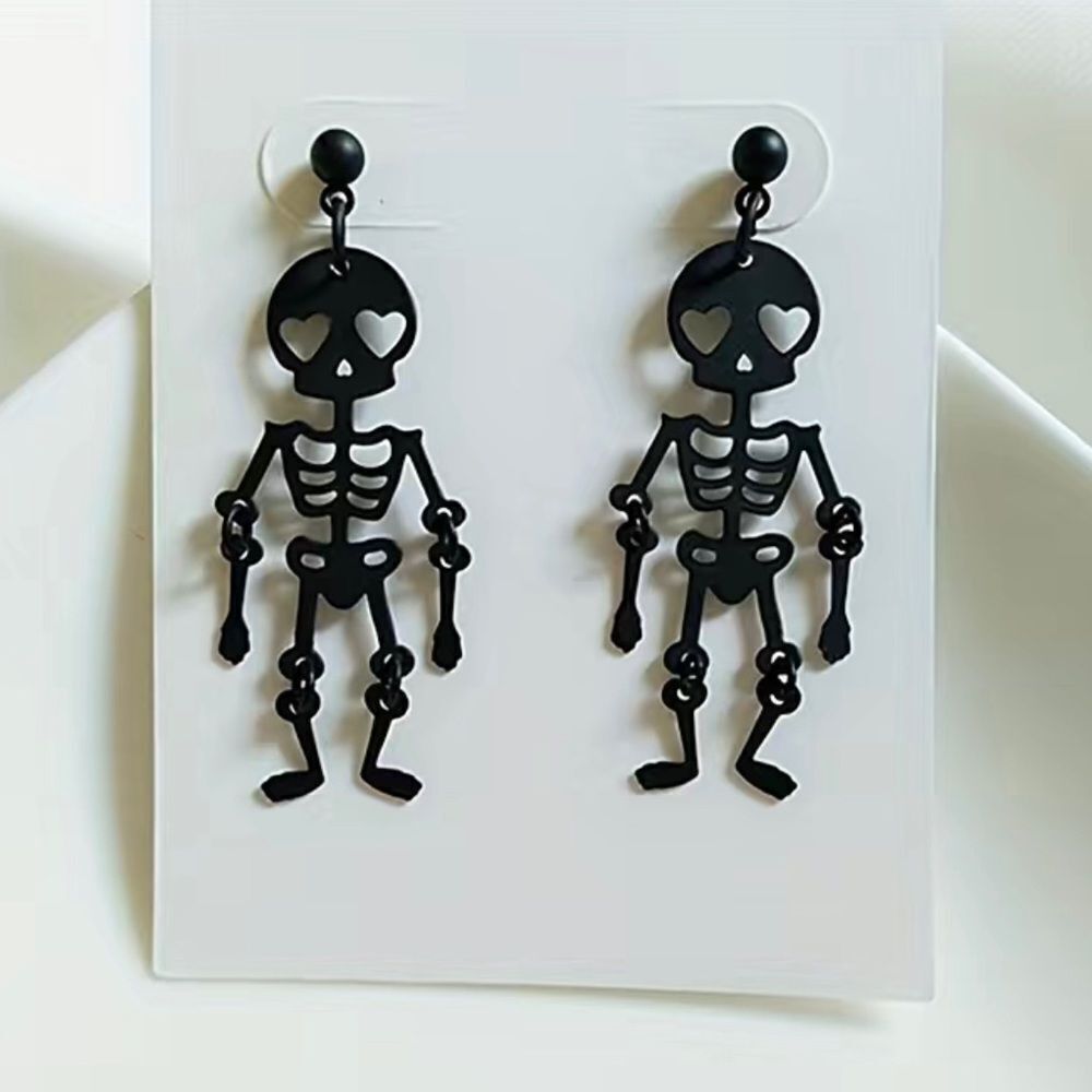 Halloween Dangle Earring Skeleton Skull Bones